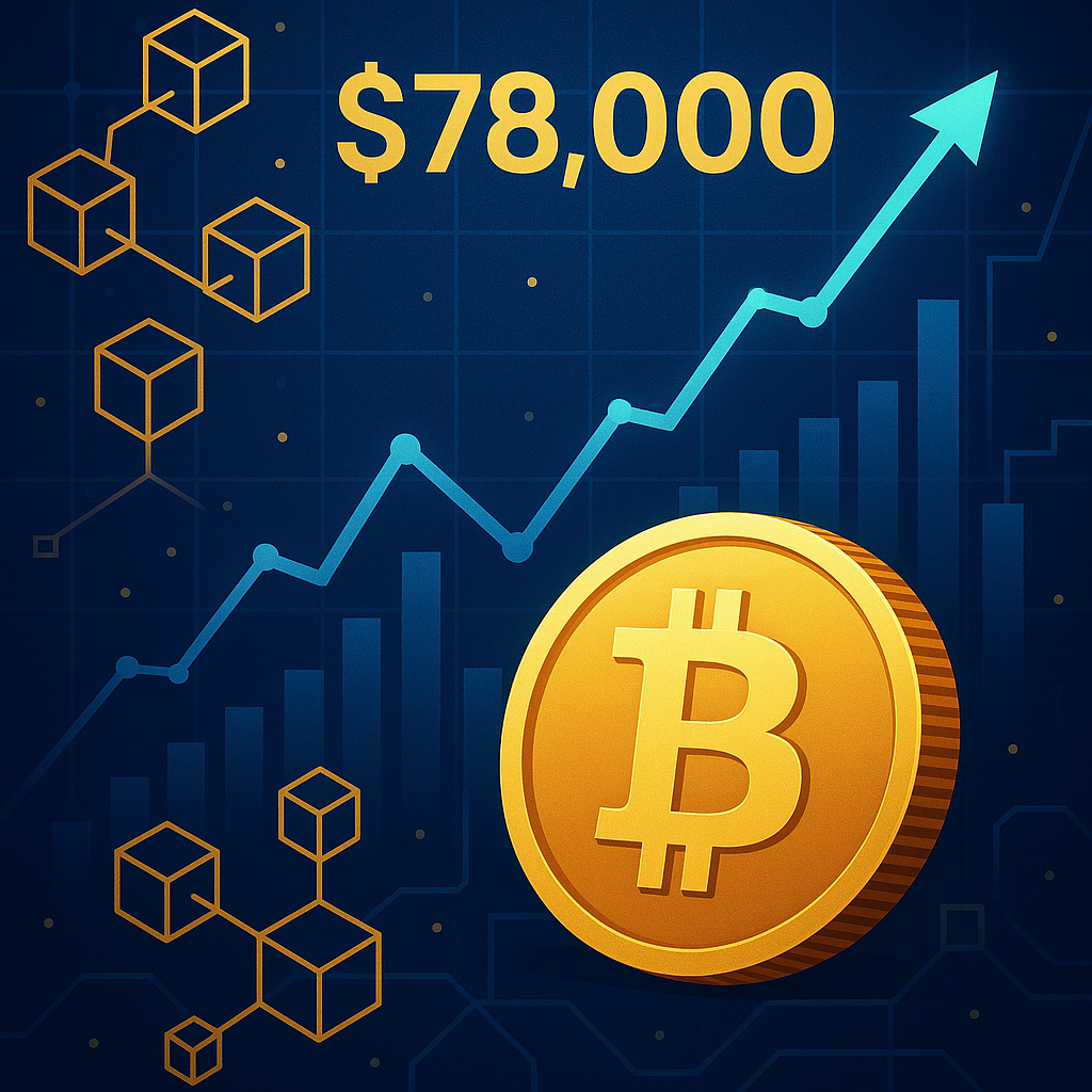 Биткойн приближается к $78 тыс.: причины роста и перспективы